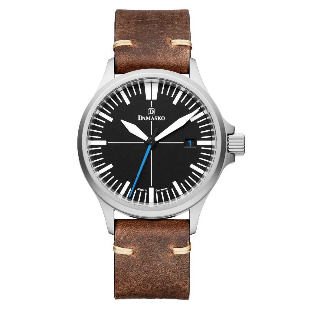 Damasko Swiss DS30 Automatic Watch with a 39mm Bead-Blasted Submarine Steel Case #DS30-BLUE 39 mm kol saati