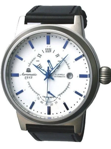 Aeromatic 1912 Classic Automatic Military Watch with Power Reserve Meter #A1359 kol saati