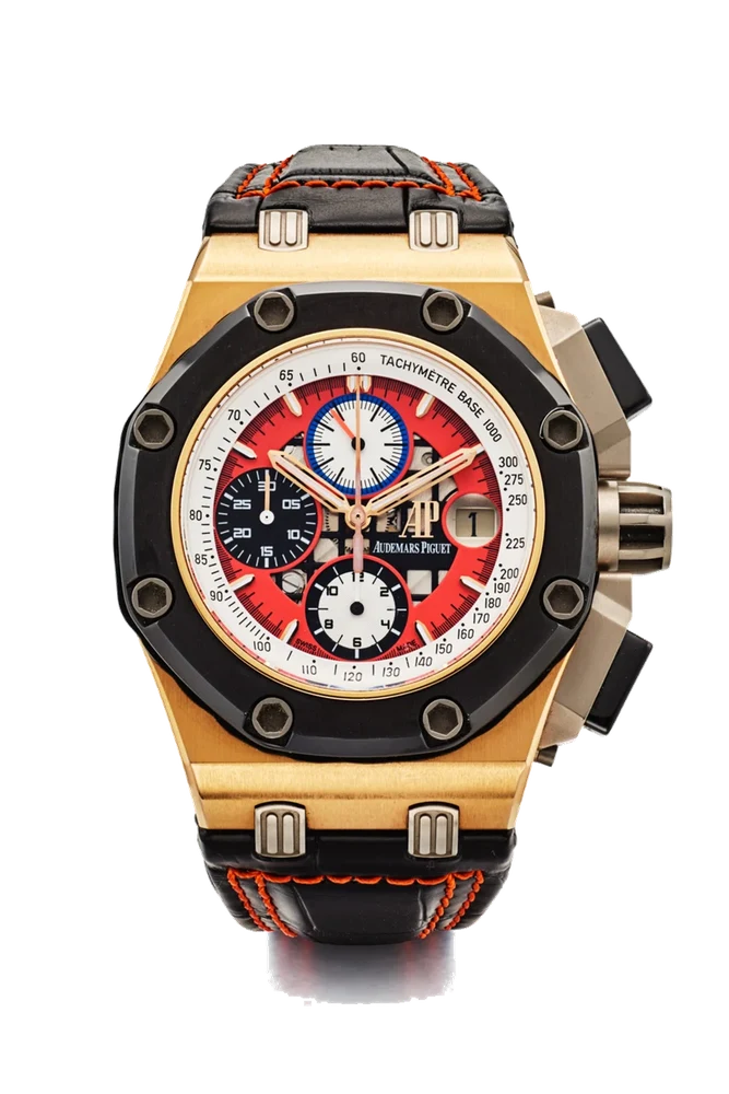 Audemars Piguet AUDEMARS PIGUET REF. 26284RO, ROYAL OAK OFFSHORE RUBENS BARRICHELLO III 18K PINK GOLD AND CERAMIC LIMITED 236/257 kol saati