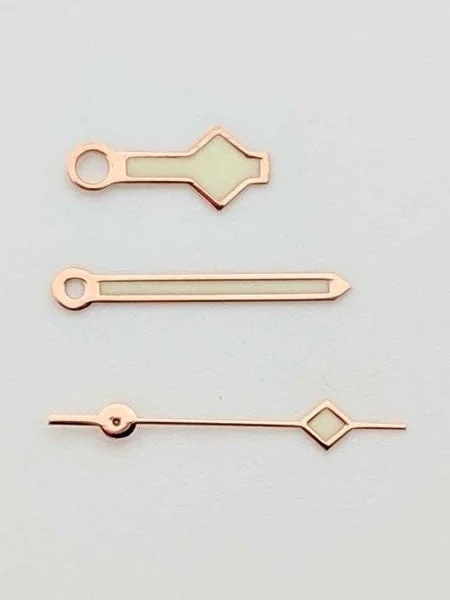 Islander Rose Goldtone Luminous Watch Hands For Seiko SKX007, SNZF17, SNZH55, SNK809, etc.