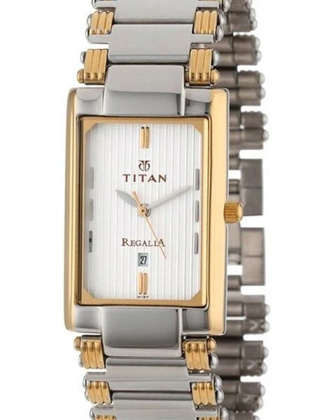 Titan Two-tone Dress Watch with Precision Quartz Movement and Matching Bracelet #1234BM01 kol saati