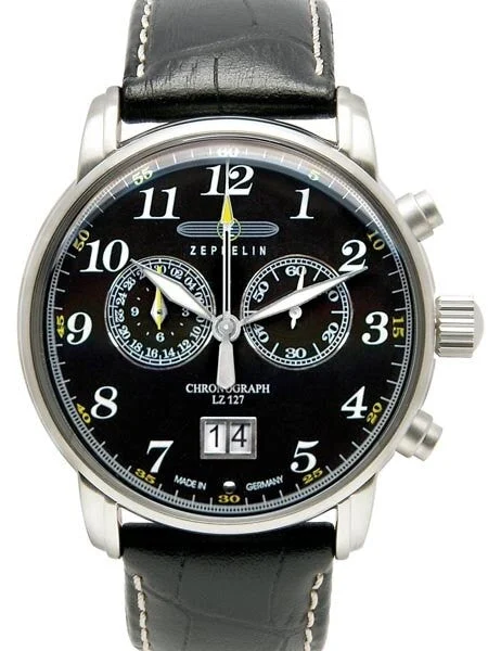 Graf Zeppelin Chronograph Big Date Watch with 12-hr Totalizer #7686-2 kol saati