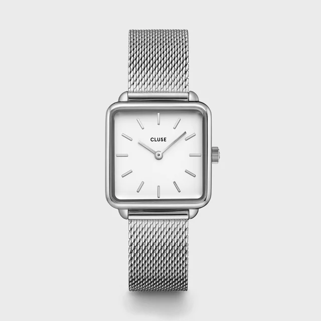 CLUSE Tétragone Watch Mesh, White, Silver Colour CW0101207003 kol saati