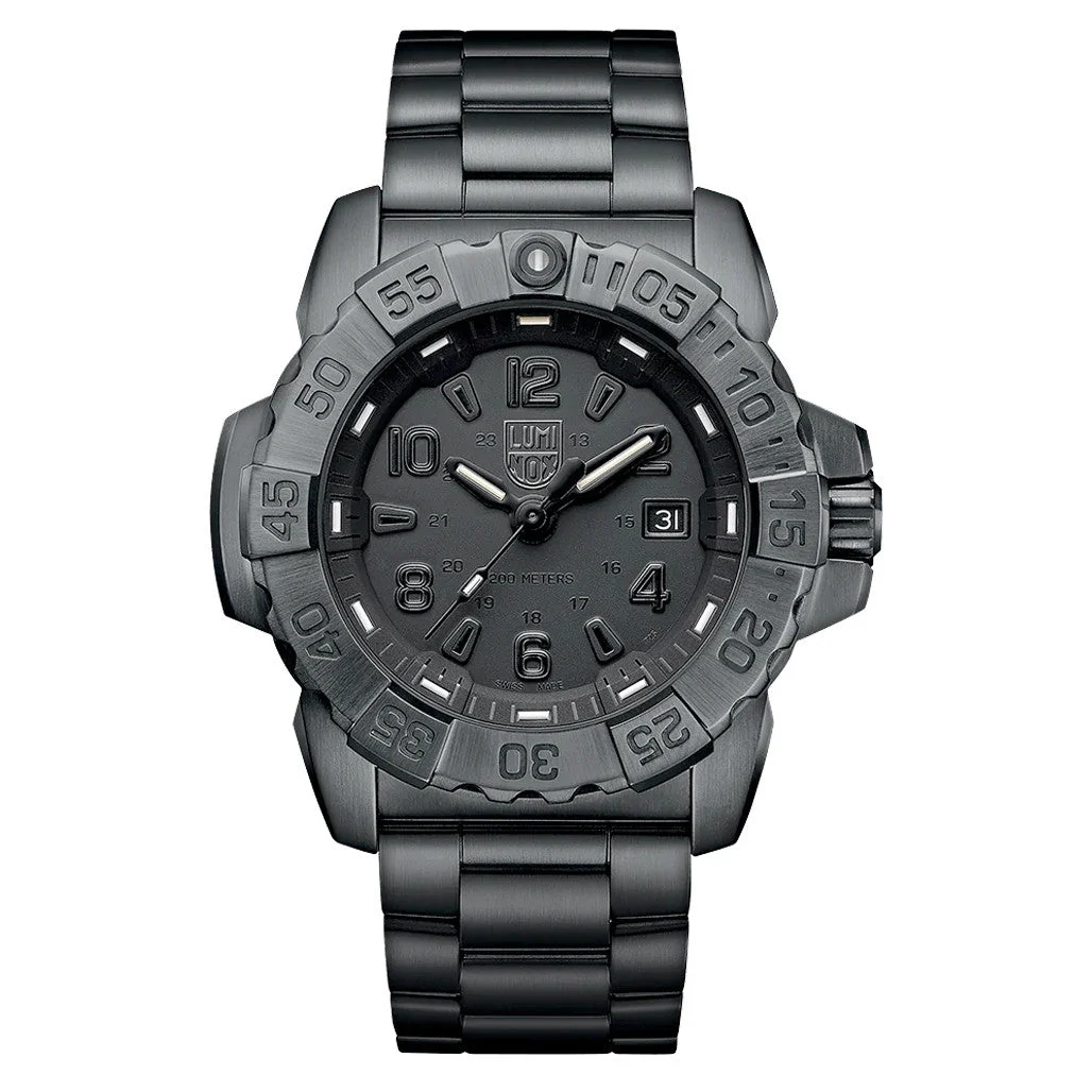Luminox Navy SEAL Steel Blackout Tritium Dive Watch #XS.3252.BO.L 45 mm kol saati