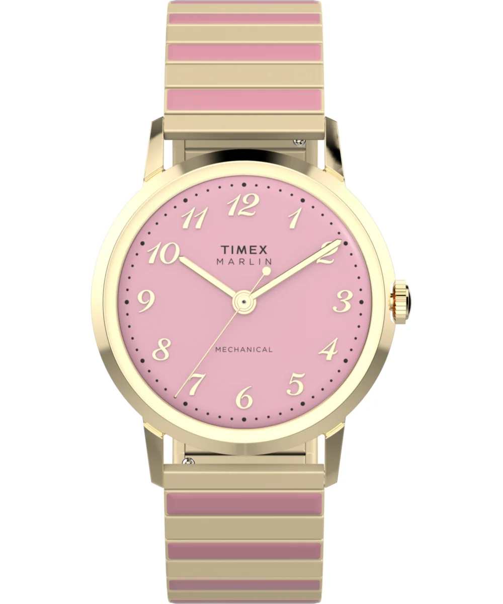 Timex Marlin® Hand-Wound 34mm Stainless Steel Expansion Band Watch TW2W44500VQ 34 mm kol saati