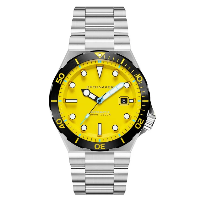 Spinnaker Hi-Beat Boettger Dive Watch with Lemon Yellow Dial #SP-5083-BB kol saati
