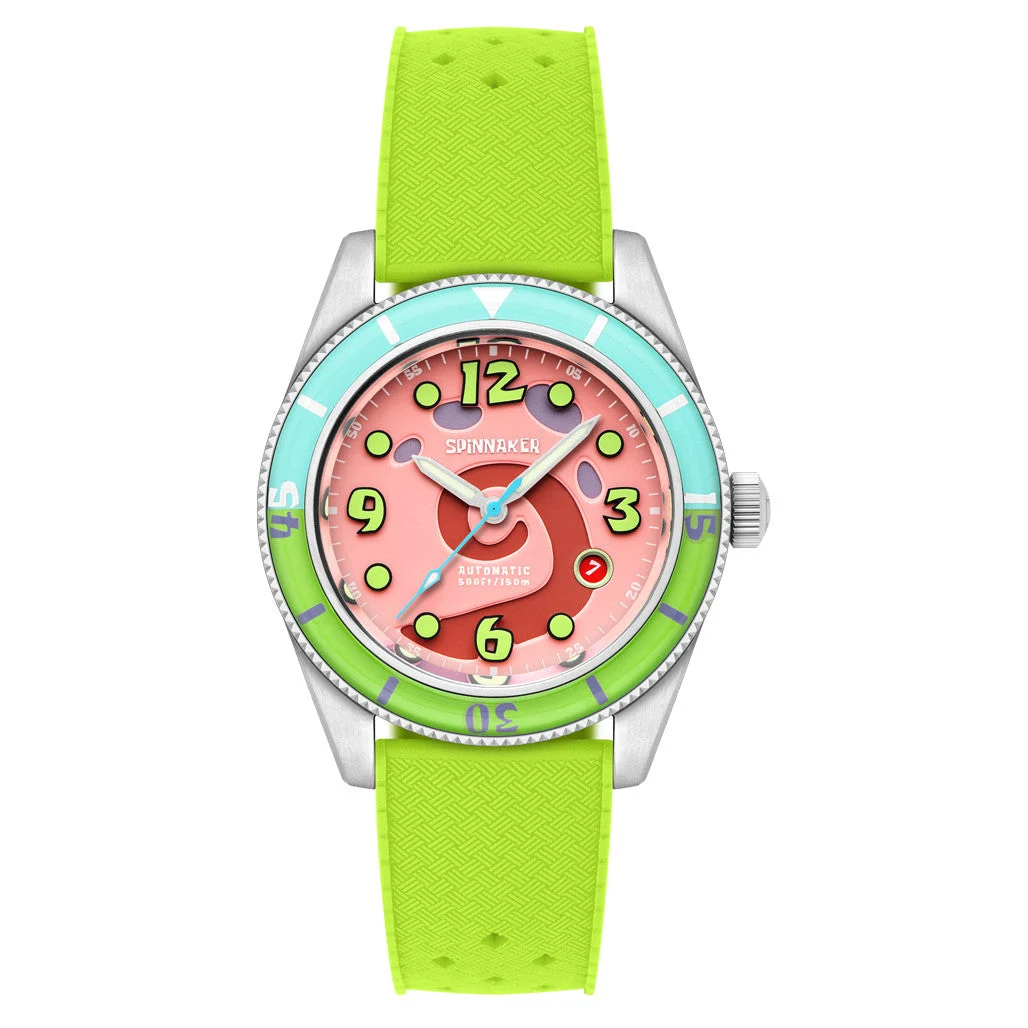 Spinnaker Fleuss Automatic SpongebBob SquarePants Conch Street LE Pink Gary #SP-5151-01 kol saati