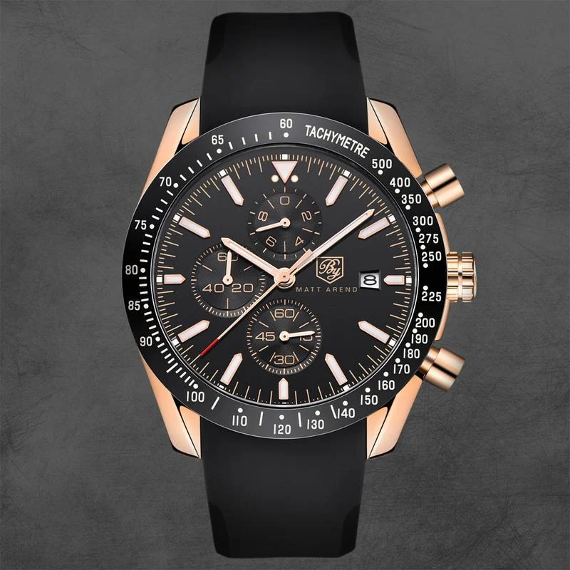 Matt Arend Velocity Rose-gold - Black MA 864 Velocity Rose-gold - Black 46 mm kol saati