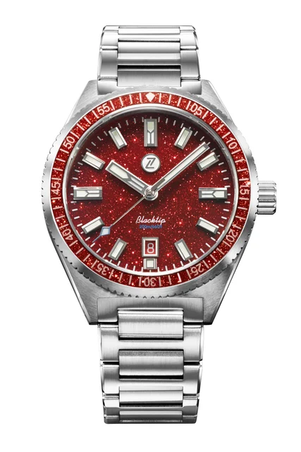 Zelos Blacktip 41mm SS Red Aventurine kol saati