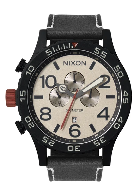 Nixon US Chrono Leather - Black / Pumice / Charcoal A1392-5238-00 kol saati