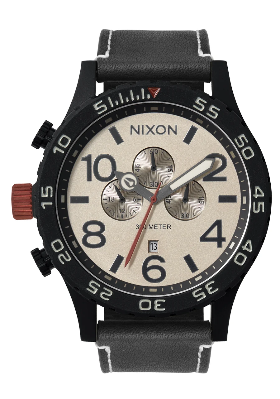 Nixon US Chrono Leather - Black / Pumice / Charcoal A1392-5238-00 51 mm kol saati