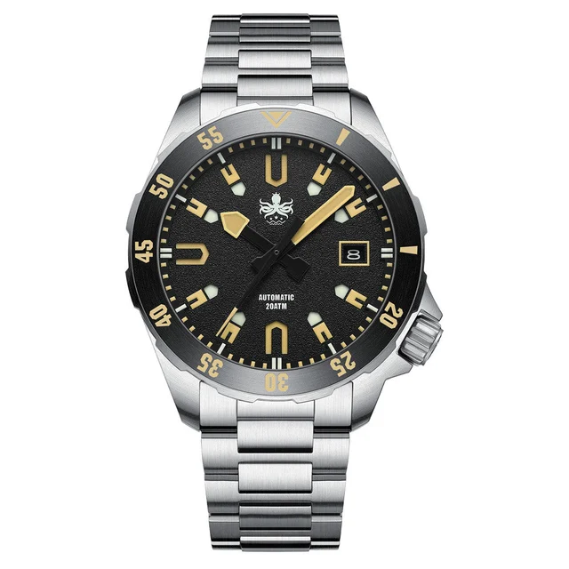 Phoibos APOLLO 200M Automatic Diver With Matte Black Dial #PY056C kol saati