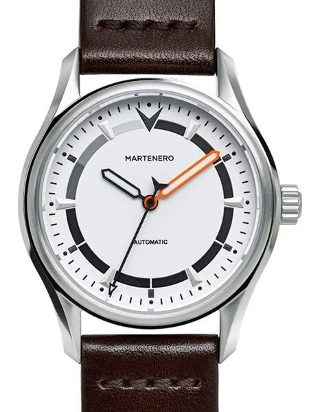 Martenero Founder Automatic Sport Watch with White Dial, Sapphire Crystal #FDR005 kol saat