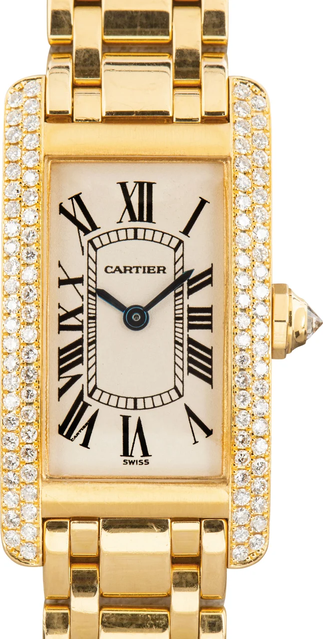 Cartier Tank Americaine WB7012K2 Diamond Case kol saati