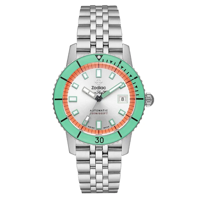 Zodiac Super Sea Wolf Automatic Stainless Steel Watch #ZO9269 kol saati