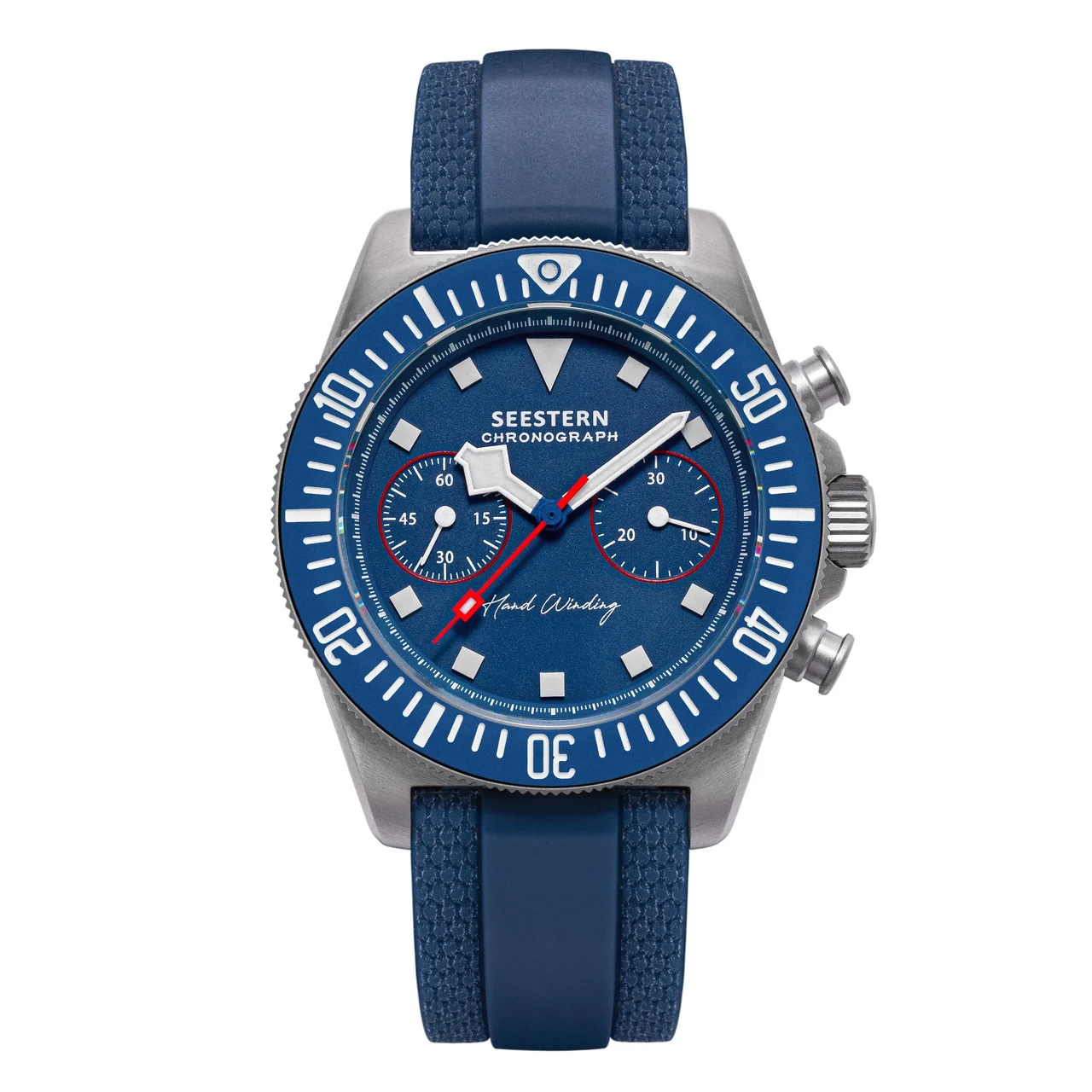 Sugess Seestern Chrono S443 Chronograph Blue Dial ST19 Movement Lum 40 mm kol saati