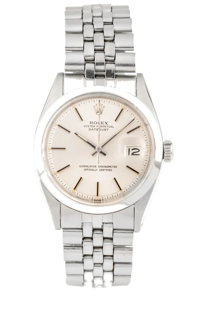 Rolex ROLEX, REF. 1600, DATEJUST WITH CUSTOM PAINTED DIAL A fine, self-winding, stainless steel wristwatch with custom-made dial. 36 mm kol saati