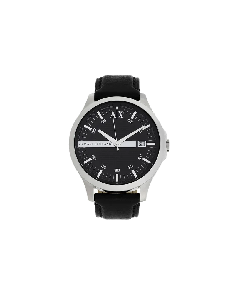 Armani Exchange Three-hand watch with leather strap AX2101 46 mm kol saati