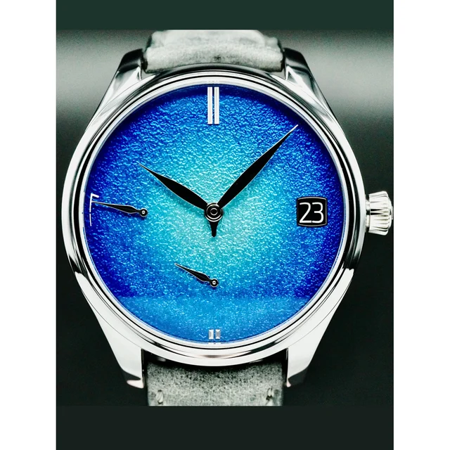 H. Moser & Cie. - Moser & Cie. 1800-2000 Endeavour Perpetual Calendar Tantalum Blue Enamel
