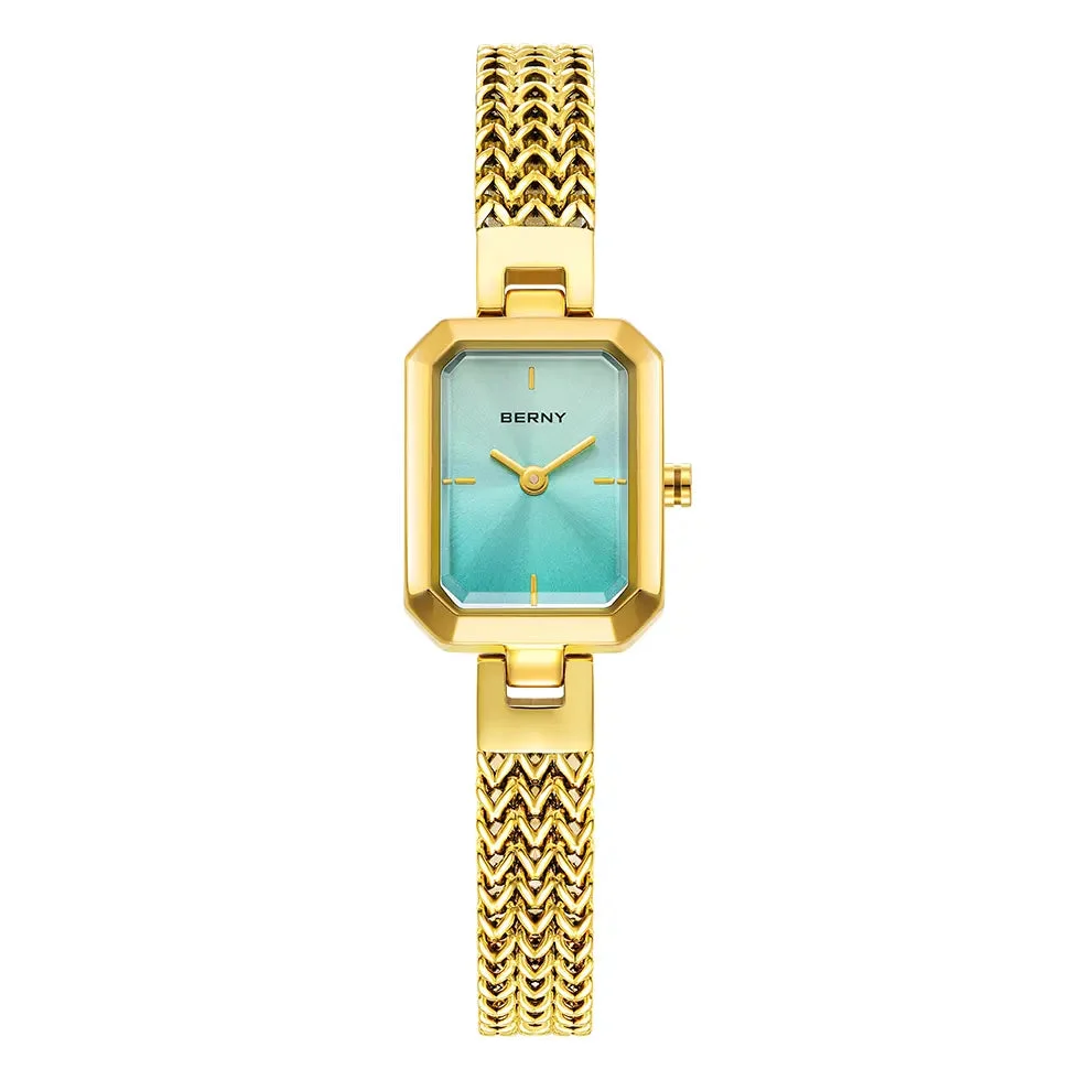 BERNY Women Quartz Square Gold Watch-2921L 2921L-LB kol saati
