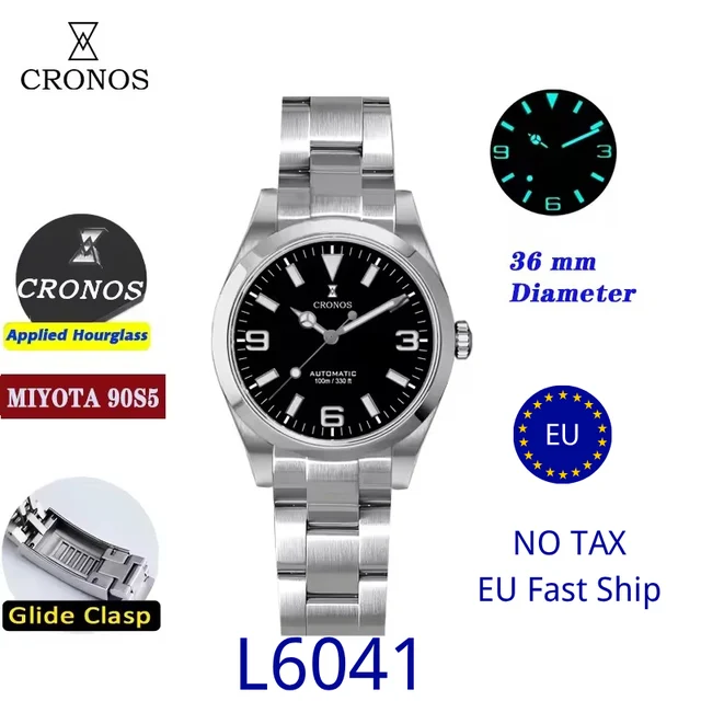 Cronos Watch Store warehouse★Cronos 39mm EX Miyota 90S5 / PT5000 Dive Watch L6041 克诺时-L604