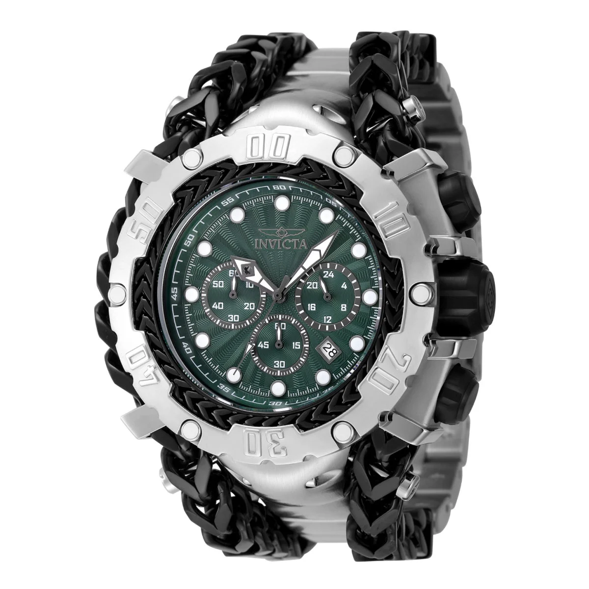Invicta Gladiator Watch - 58.3mm, Black, Steel (48186) kol saati