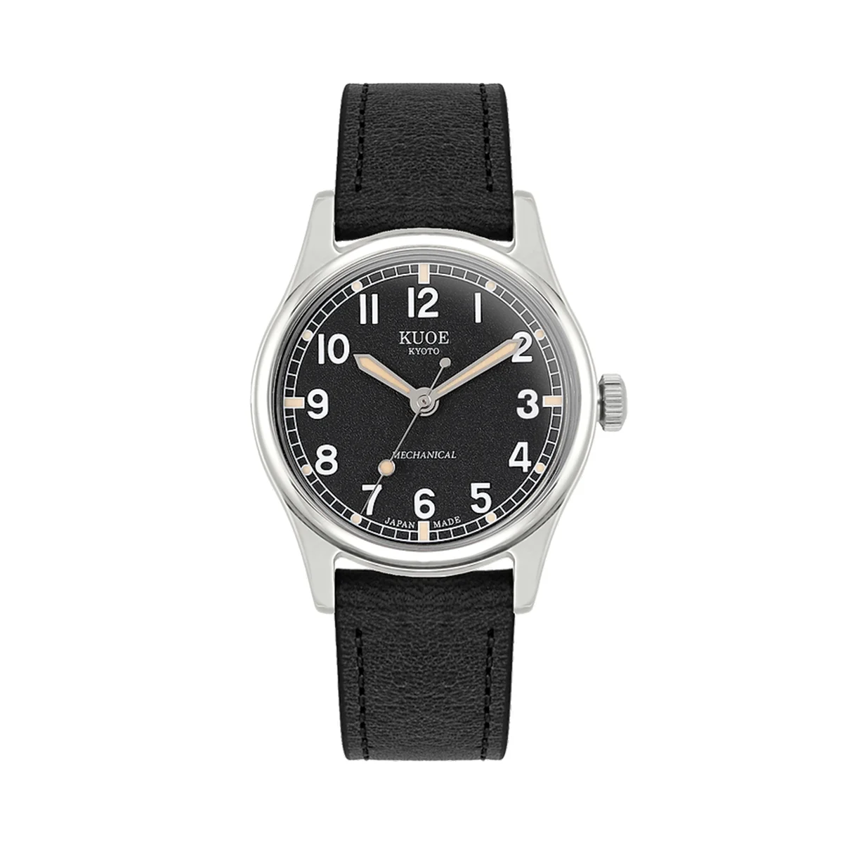 Kuoe Kyoto OLD SMITH 35mm - Black on Black Leather Strap os90002-nd-bk-it-bk 35 mm kol saati