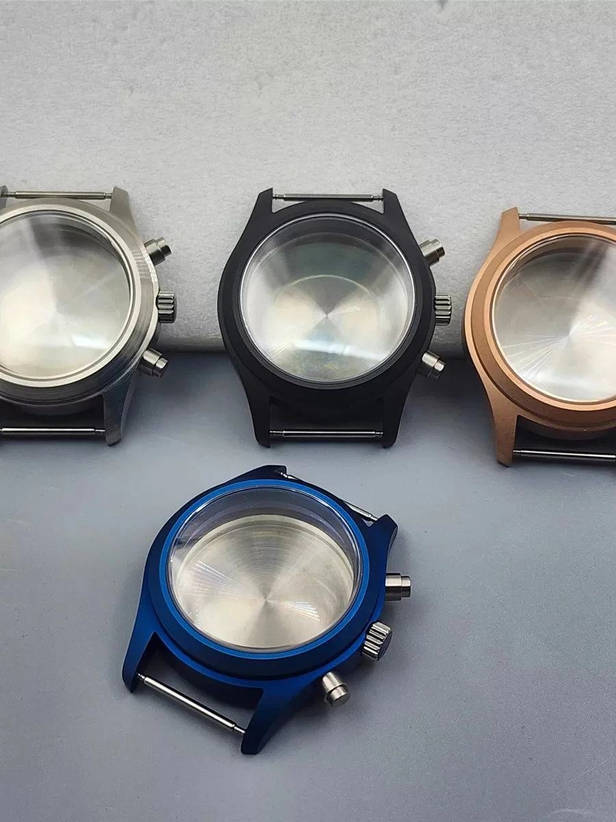 Tandorio Watches Watch Case Little Prince style sapphire glass stainless steel watch case for VK63 VK64 VK61 etc quartz movement 6073251032240 39 mm kol saati