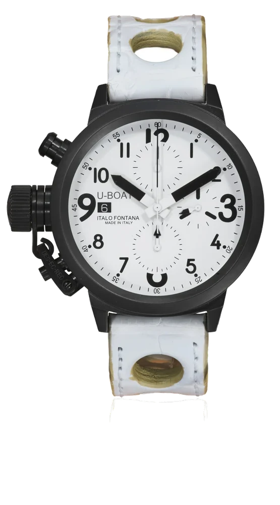 U-Boat by Italo Fontana - U-Boat by Italo Fontana - Ref. U-7750, self-winding, left-handed chronograph, minute and hour recorders, date; black coated PVD stainless steel kol saati