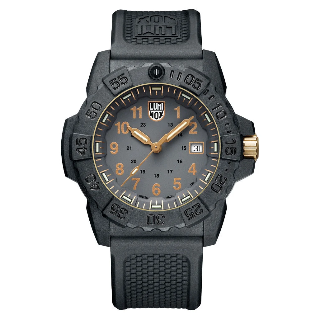 Luminox Navy SEAL 3500 Tritium Dive Watch #XS.3508.Gold 45 mm kol saati
