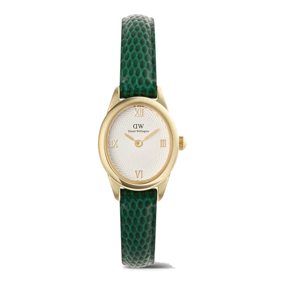 DANIEL WELLINGTON Ophelia Mini Green Lizard White Guilloché G DW00600892 kol saati