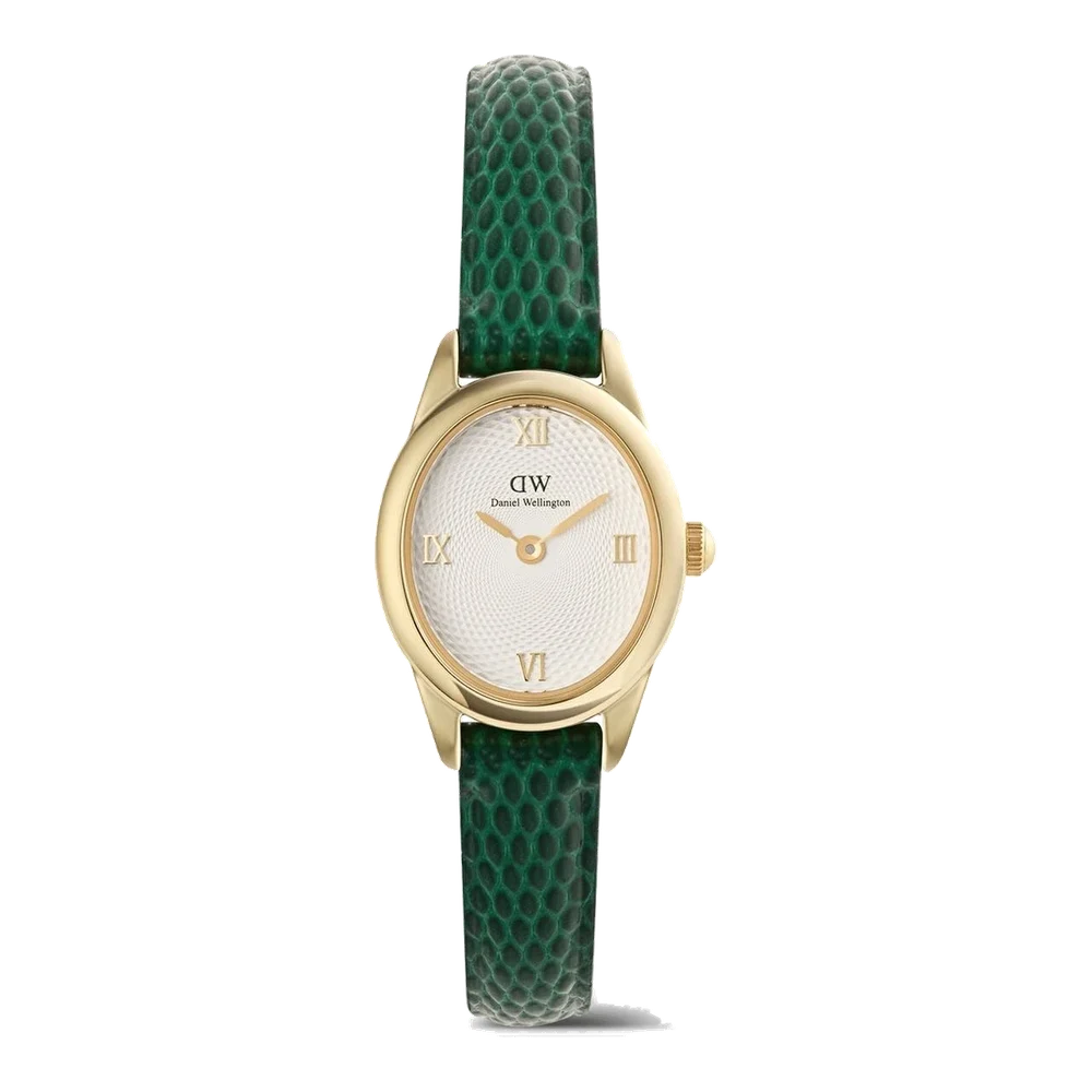 DANIEL WELLINGTON Ophelia Mini Green Lizard White Guilloché G DW00600892 22 mm kol saati