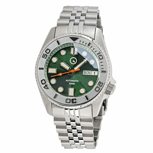 Islander Automatic Dive Watch with Bracelet, Double-Domed AR Sapphire Crystal, and Embosse