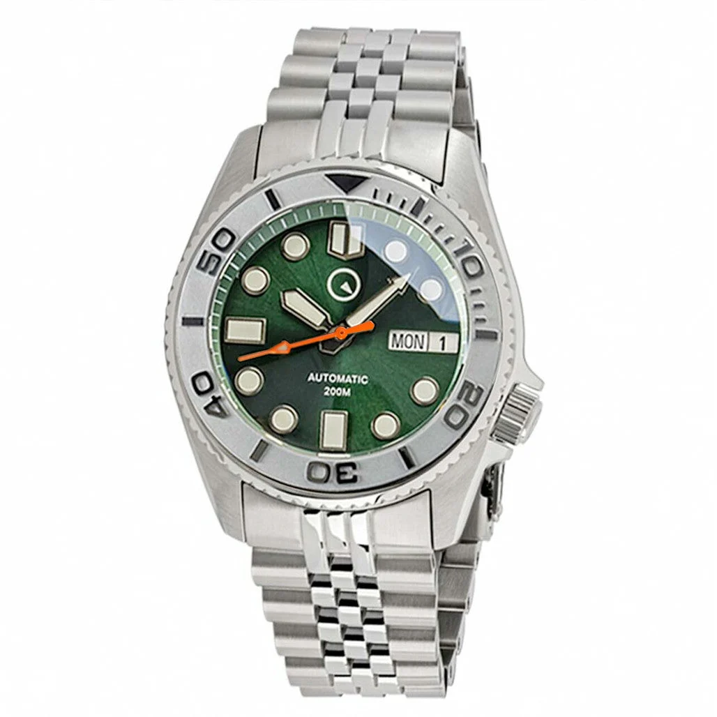 Islander Automatic Dive Watch with Bracelet, Double-Domed AR Sapphire Crystal, and Embossed Ceramic Bezel Insert #ISL-73 38 mm kol saati