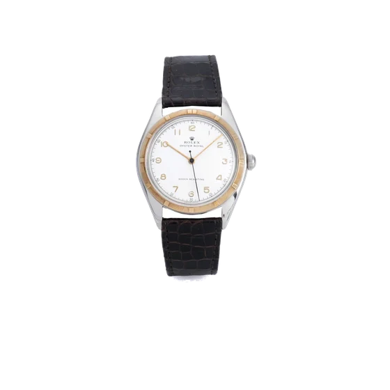 Rolex Ref. 5025, centre-seconds, silver dial; “Oyster Royal”; stainless steel and yellow g