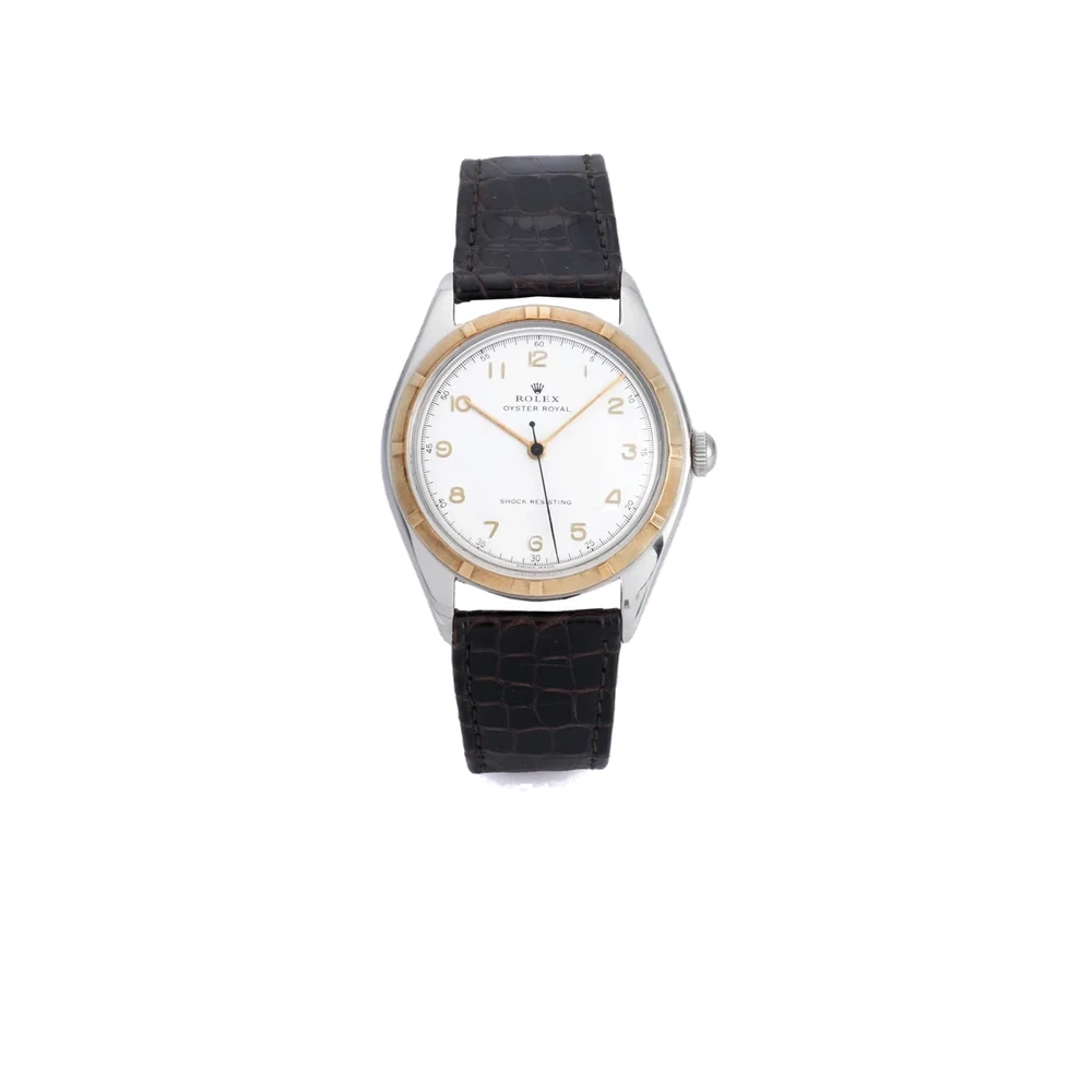 Rolex Ref. 5025, centre-seconds, silver dial; “Oyster Royal”; stainless steel and yellow gold kol saati