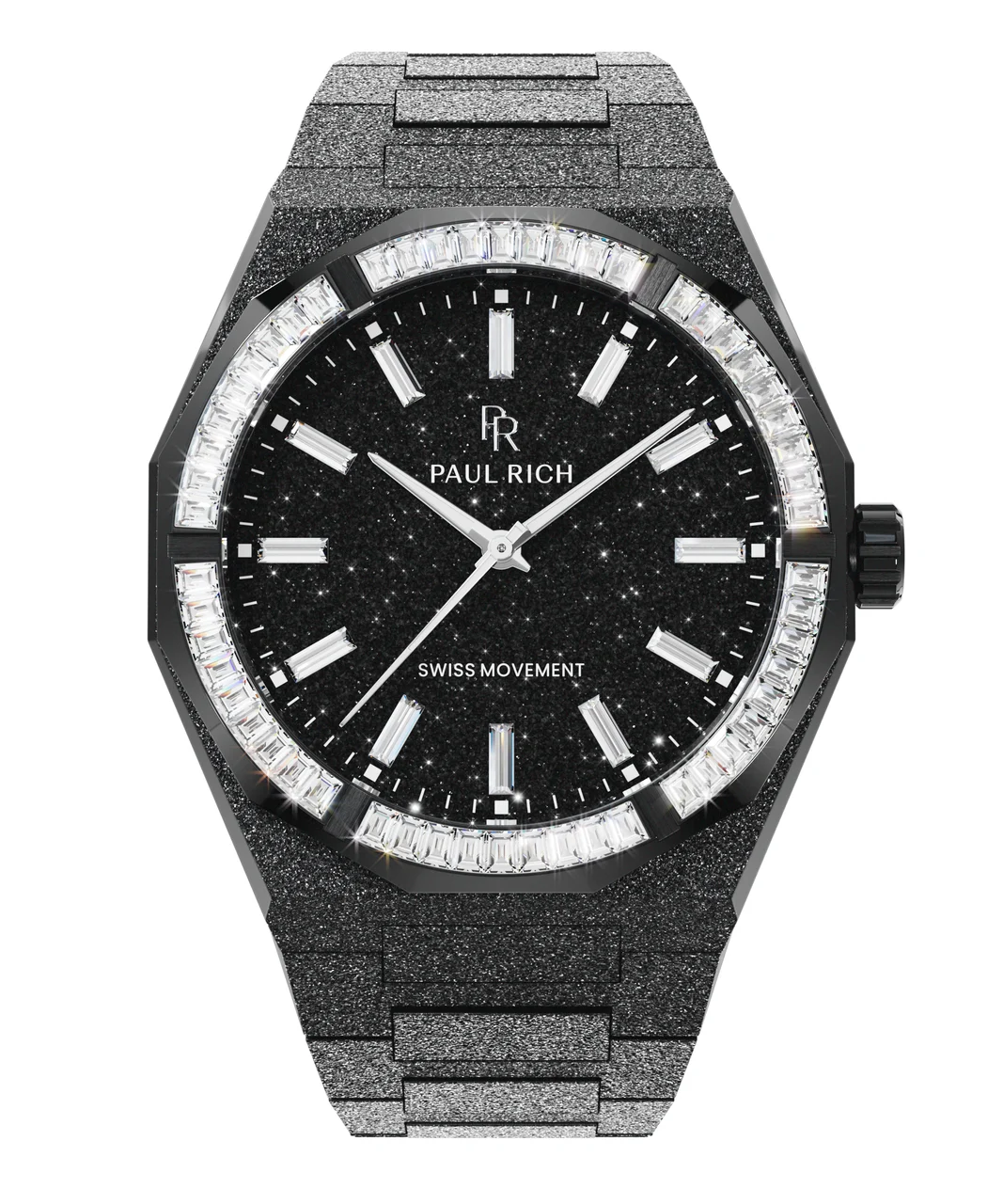 Paul Rich Frosted Star Dust II BlackMoissanitePR99II - Black Quartz 43 mm kol saati