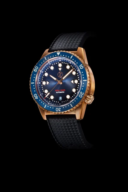 Zelos Mako V2 500m Diver Bronze Midnight Blue kol saati