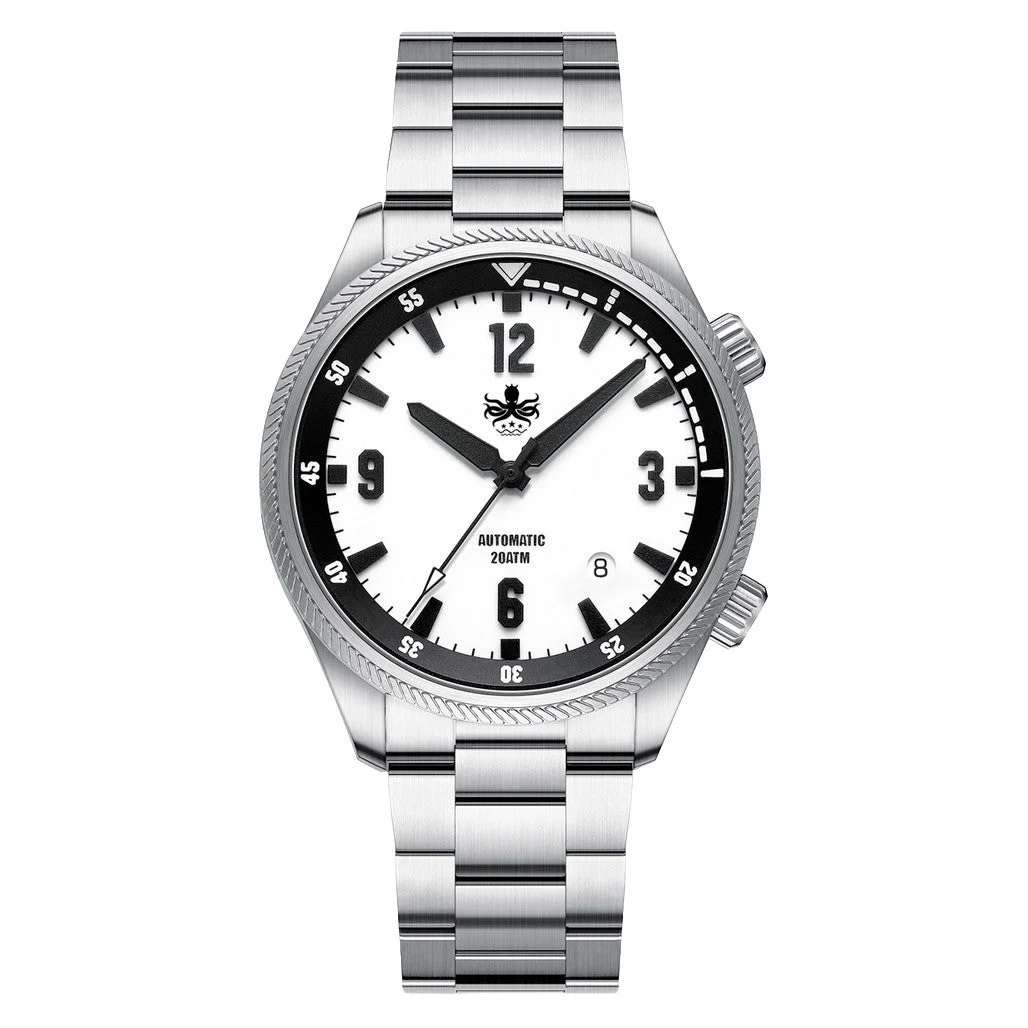 Phoibos Storm Corsair Automatic Diver with White Dial #PY063E 46 mm kol saati