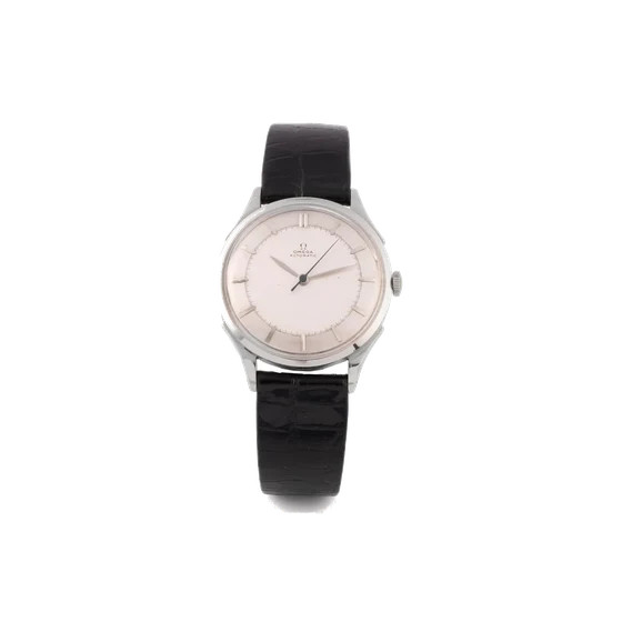 OMEGA Ref. 2421-1, self-winding, centre-seconds, two-tone silver dial; stainless steel kol