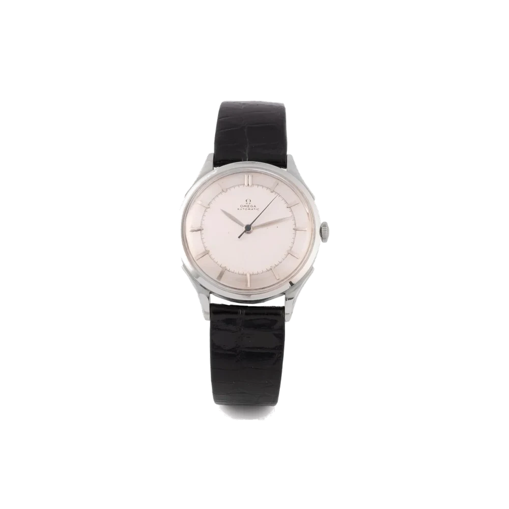 OMEGA Ref. 2421-1, self-winding, centre-seconds, two-tone silver dial; stainless steel kol saati