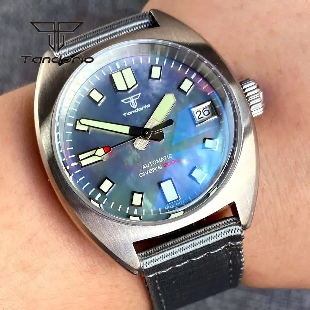 Tandorio Watches Tandorio Identity Crisis TD102M Mother of Pearl Dial 36mm NH35A field Watch 14:173#A-with logo-nylon 1 36 mm kol saati