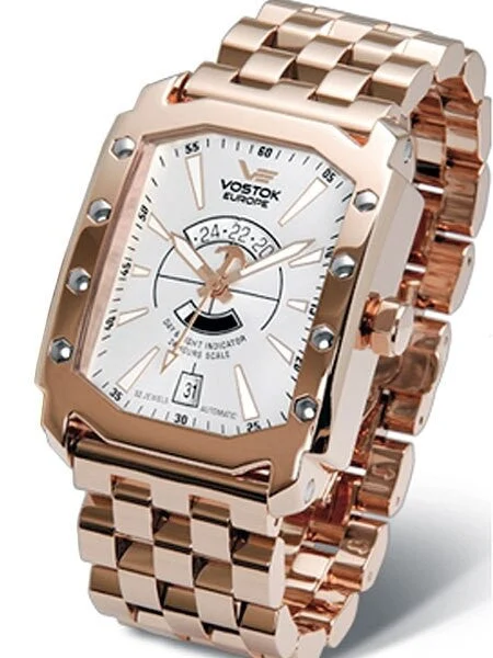 Vostok Europe Vostok-Europe Arktika Rose Goldtone Automatic Watch with AM-PM Indicator #34