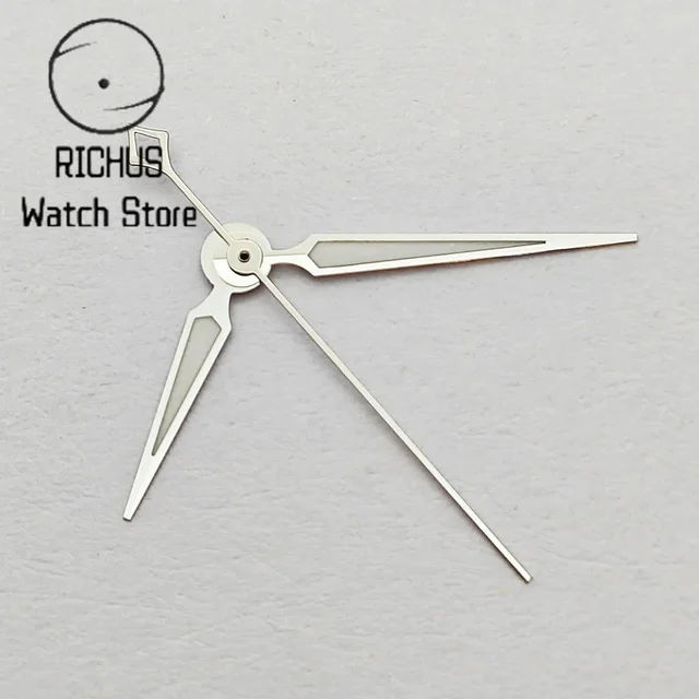 Tandorio Silver Watch Hands Green Luminous Hands fit NH35 NH36 NH38 NH70 NH72 Movement 14: