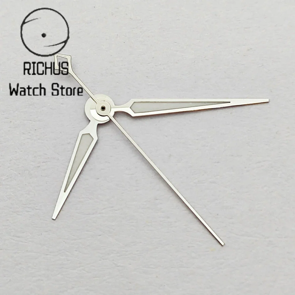 Tandorio Silver Watch Hands Green Luminous Hands fit NH35 NH36 NH38 NH70 NH72 Movement 14:202638828#Silver kol saati