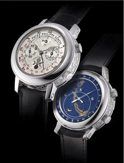 Patek Philippe PATEK PHILIPPE, REF 5002, SKYMOON TOURBILLON A fine and extraordinary, manual wind, perpetual calendar, minute repeater tourbillon, platinum wristwatch with sky chart. kol saati