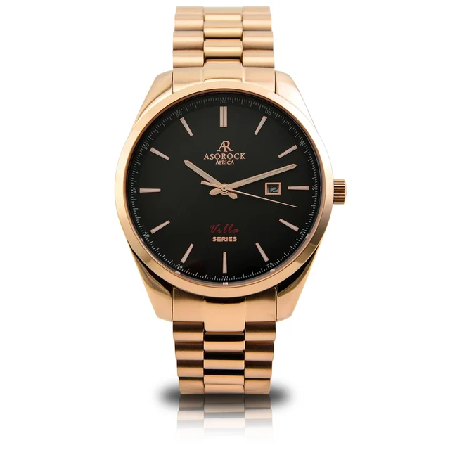 ASOROCK WATCHES Rosegold/black villa kol saati