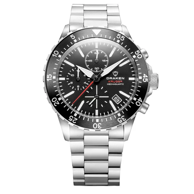Draken Kruger 'B' Titanium Chronograph with Black Dial #DKN-05 kol saati