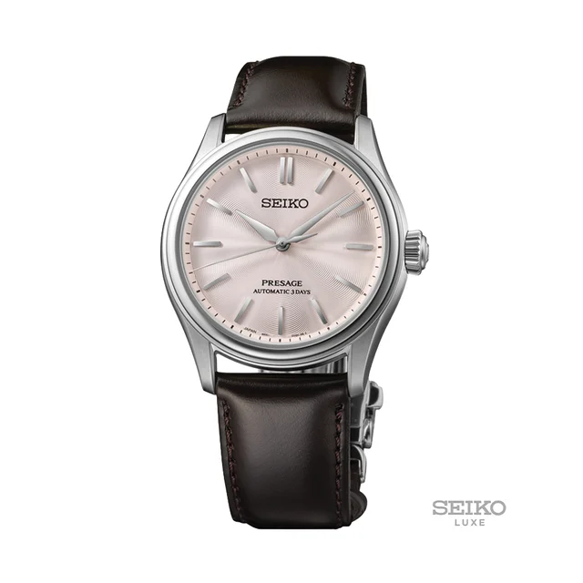 Seiko Presage Classic Series 38mm - Pink on Leather Strap HCC003 kol saati