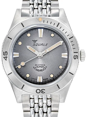 Squale Super- Sunray Grey - Bracelet SUPERSSG.AC/SQ 45 mm kol saati